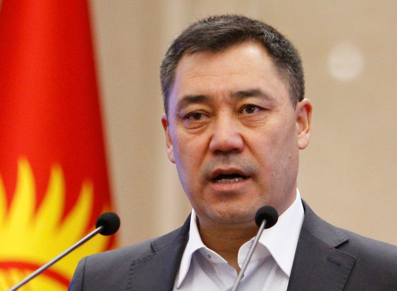 &copy; Reuters. FILE PHOTO: Kyrgyzstan&apos;s Prime Minister Japarov attends a session of parliament in Bishkek