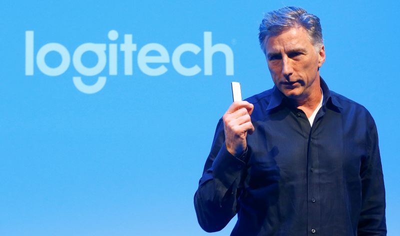 &copy; Reuters. Chief Executive Darrell of the computer peripherals maker Logitech addresses news conference in Zurich