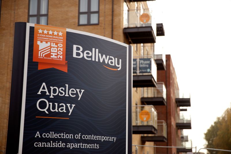 &copy; Reuters. FILE PHOTO:  General view of Bellway housing development site in Apsley