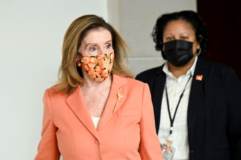 &copy; Reuters. FILE PHOTO: U.S. House Speaker Pelosi departs a news conference on Capitol Hill in Washington