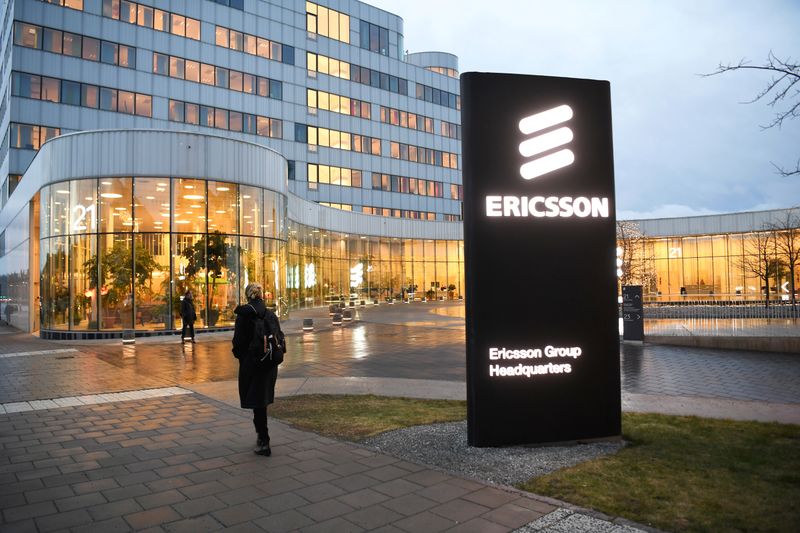 &copy; Reuters. FILE PHOTO:  A general view of an exterior of the Ericsson headquarters in Stockholm