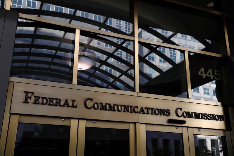 &copy; Reuters. Signage is seen at the headquarters of the Federal Communications Commission in Washington, D.C.