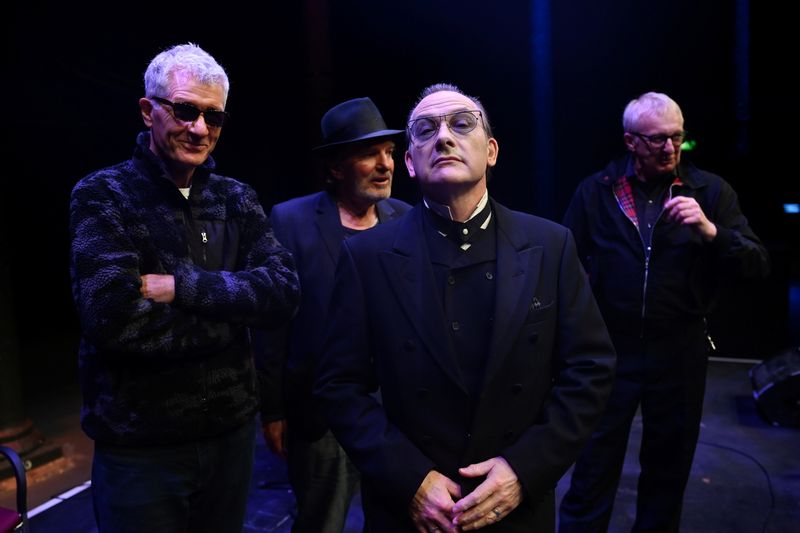 &copy; Reuters. British punk band The Damned pose for a picture as they mark the group&apos;s re-launch with its original members in London