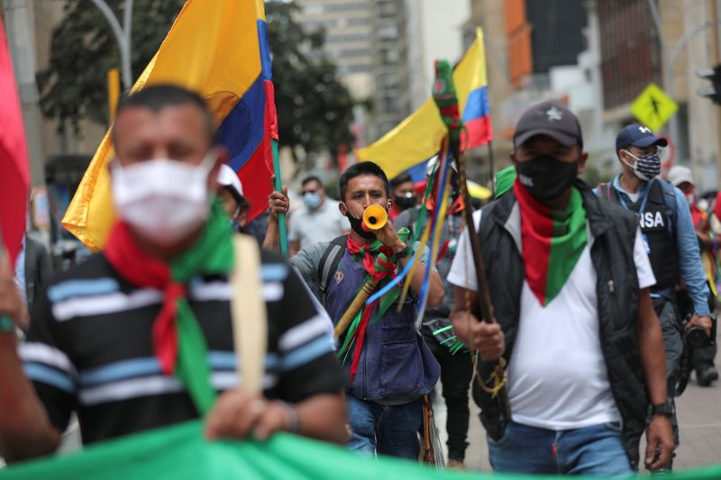 &copy; Reuters. Protesto contra governo do presidente da Colômbia em Bogotá