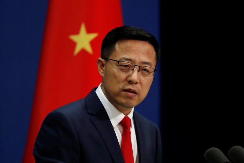 &copy; Reuters. FILE PHOTO: Chinese Foreign Ministry spokesman Zhao Lijian attends a news conference in Beijing, China