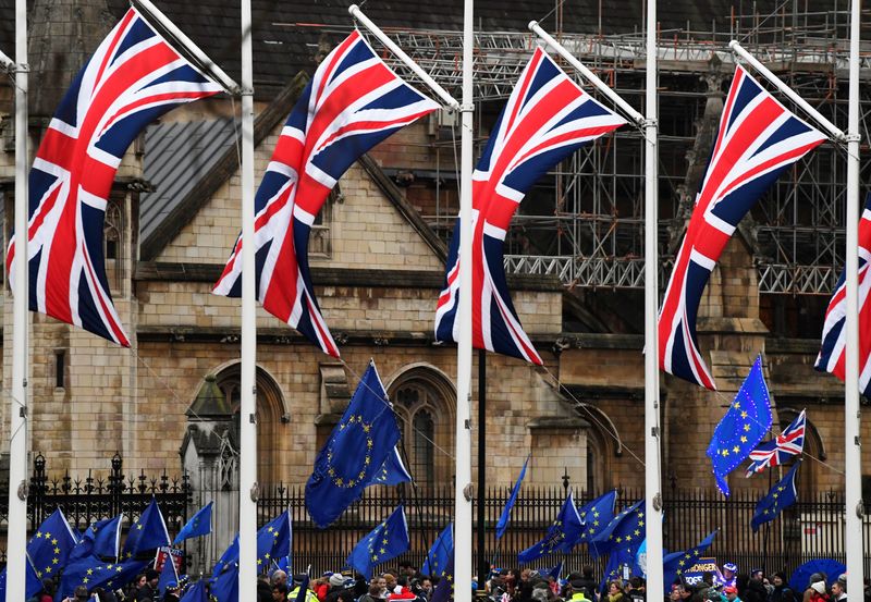 &copy; Reuters. Protest outside the Houses of Parliament in London