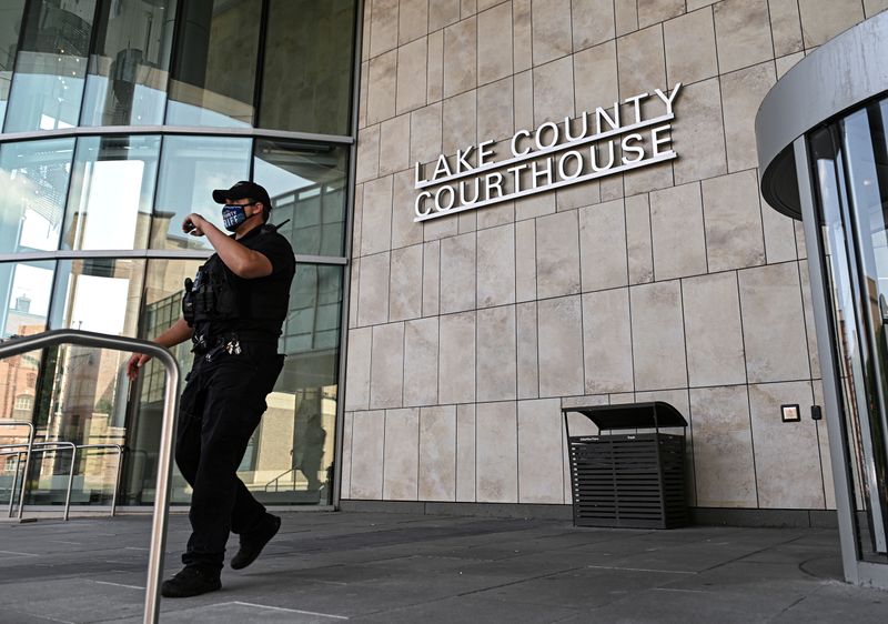 &copy; Reuters. FILE PHOTO: A view outside the Lake County Courthouse is seen following the Kenosha, Wisconsin shooting of protesters, in Waukegan, Illinois