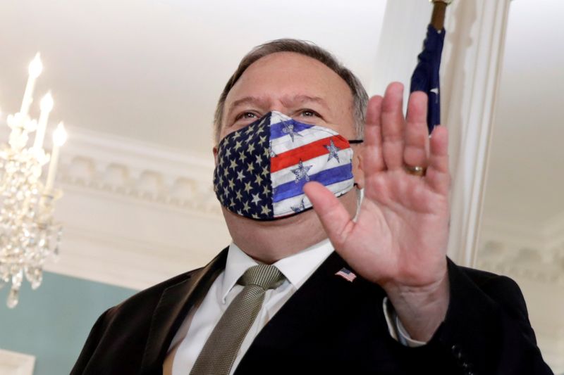 &copy; Reuters. FOTO DE ARCHIVO: El secretario de Estado de Estados Unidos, Mike Pompeo, en Washington D. C.