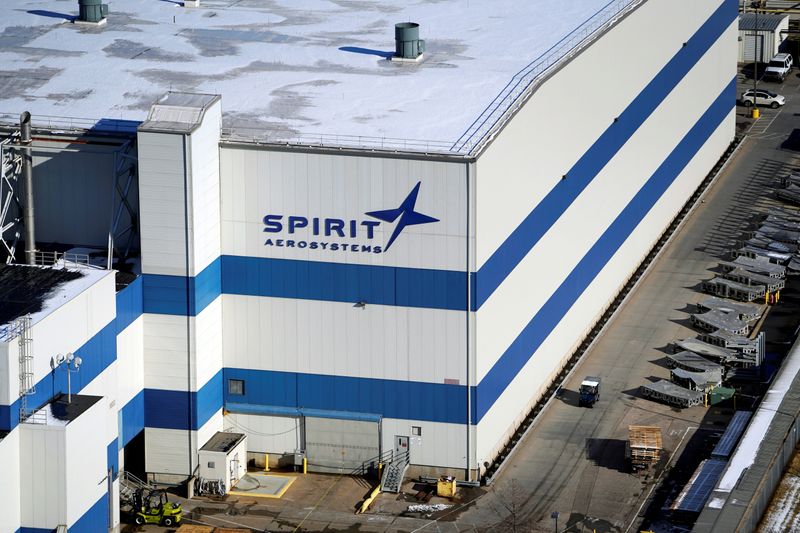 © Reuters. The headquarters of Spirit AeroSystems Holdings Inc, is seen in Wichita