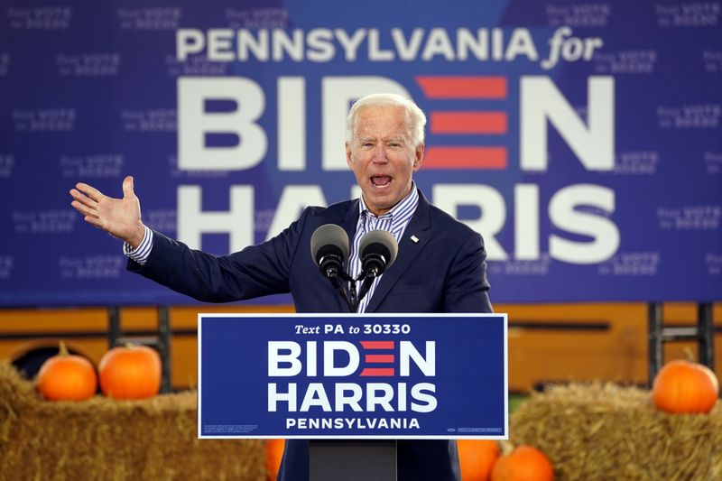 &copy; Reuters. Joe Biden durante evento de campanha no Estado da Pensilvânia