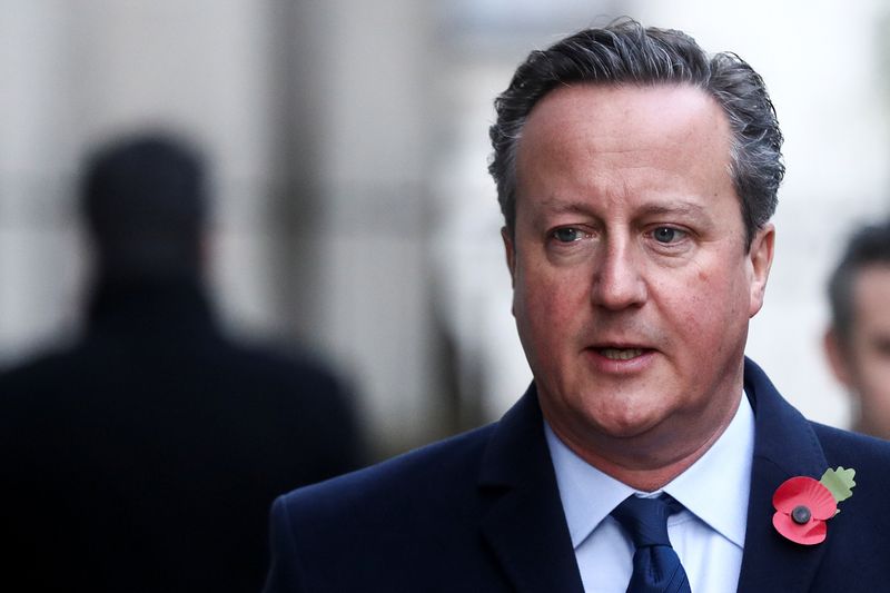 &copy; Reuters. Britain&apos;s former Prime Minister David Cameron arrives to attend the National Service of Remembrance, on Remembrance Sunday, at The Cenotaph in Westminster, London, Britain