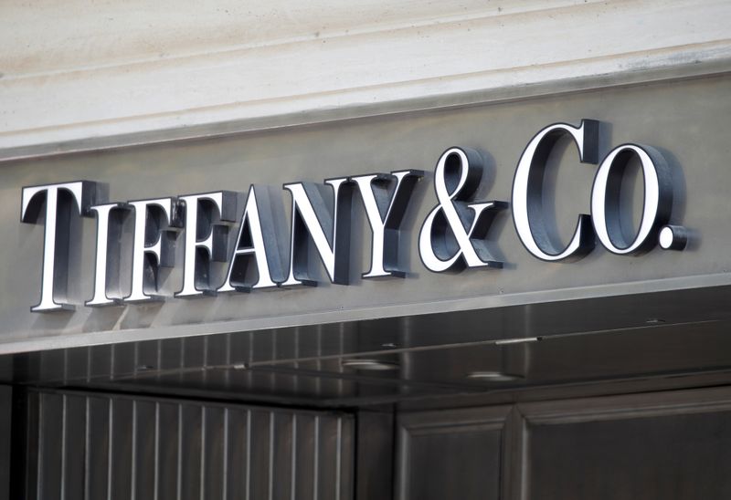 &copy; Reuters. Tiffany &amp; Co. logo outside a store in Paris