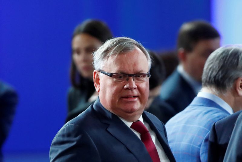 &copy; Reuters. FILE PHOTO: CEO of Russia&apos;s VTB Bank Andrey Kostin