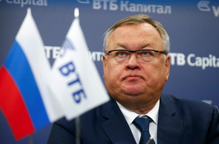 &copy; Reuters. Kostin, chief executive of VTB, attends a session of the annual VTB Capital &quot;Russia Calling!&quot; Investment Forum in Moscow