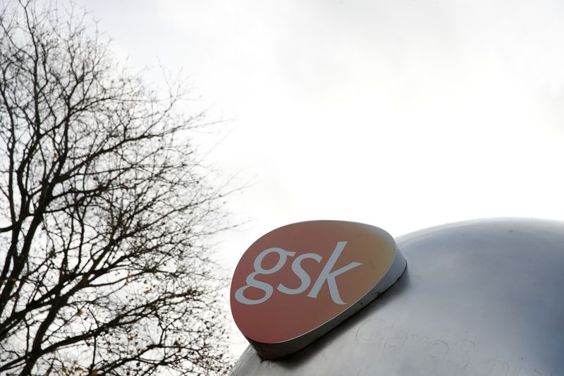 &copy; Reuters. Company logo of pharmaceutical company GlaxoSmithKline is seen at their Stevenage facility
