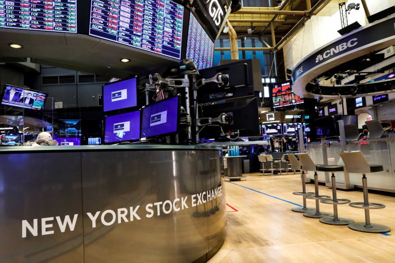 &copy; Reuters. A nearly empty trading floor is seen as preparations are made for the return to trading at the NYSE in New York