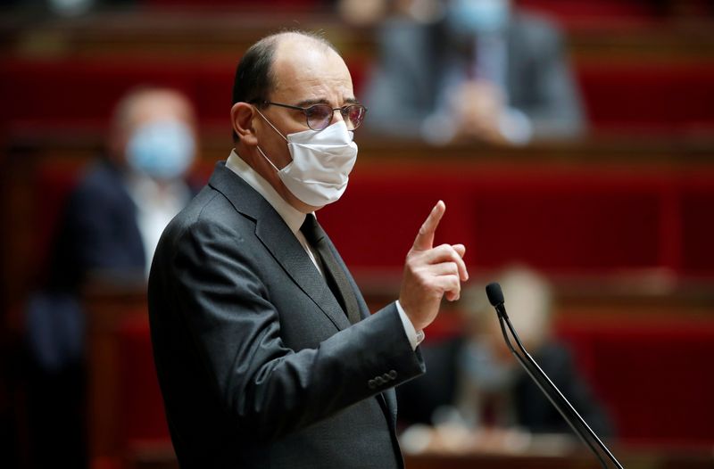 &copy; Reuters. Primeiro-ministro da França, Jean Castex, discursa na Assembleia Nacional do país