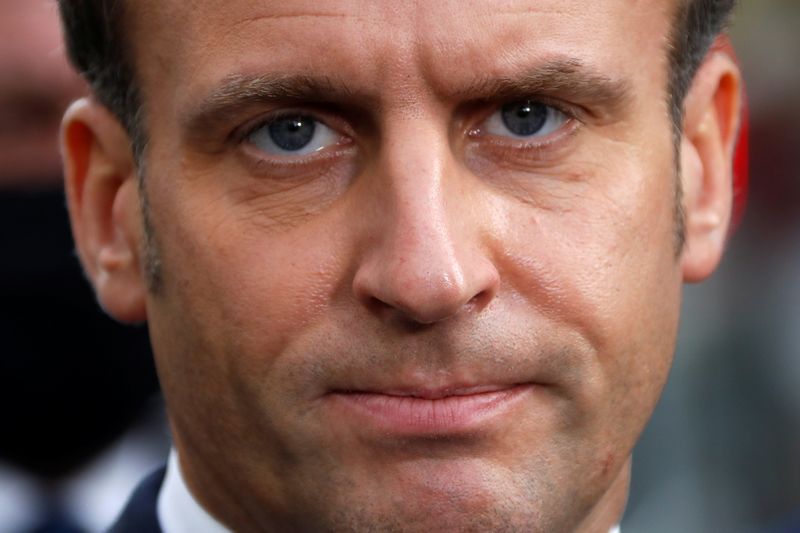 &copy; Reuters. Presidente da França, Emmanuel Macron, fala com jornalistas em Nice