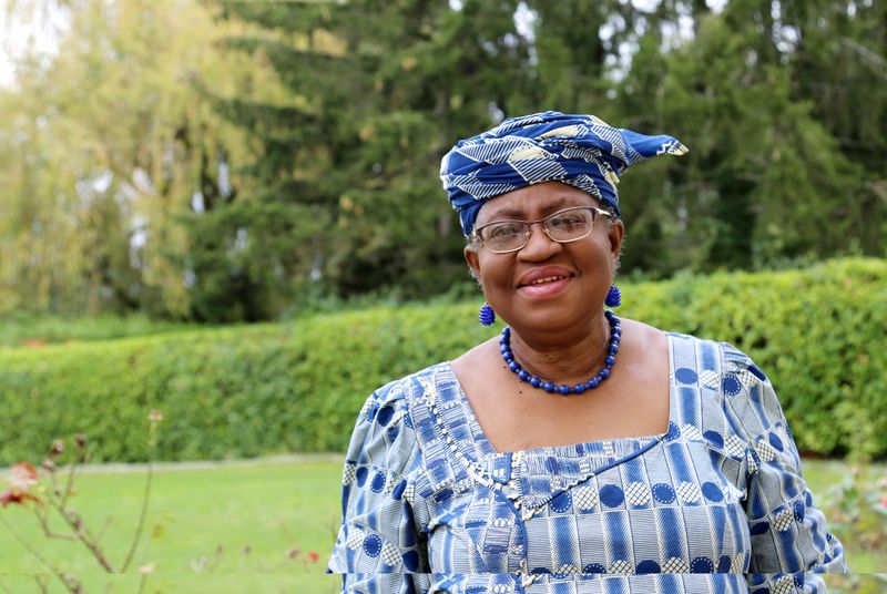 &copy; Reuters. FILE PHOTO: Okonjo-Iweala poses outside a Nigerian diplomatic residence in Chambesy