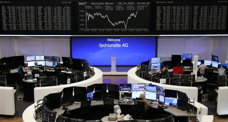 &copy; Reuters. الأسهم الأوروبية تتراجع بعد إبقاء المركزي الأوروبي على السياسة النقدية دون تغيير