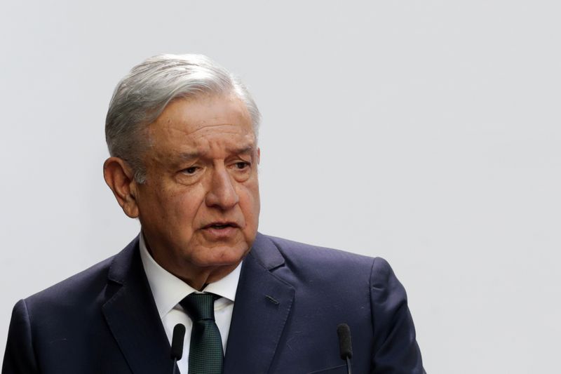 &copy; Reuters. FILE PHOTO: Mexico&apos;s President Andres Manuel Lopez Obrador delivers his second state of the union address at National Palace in Mexico City