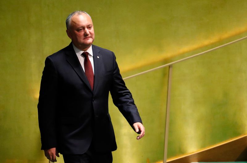 © Reuters. Moldova's President Igor Dodon arrives to address the 74th session of the United Nations General Assembly at U.N. headquarters in New York City, New York, U.S.