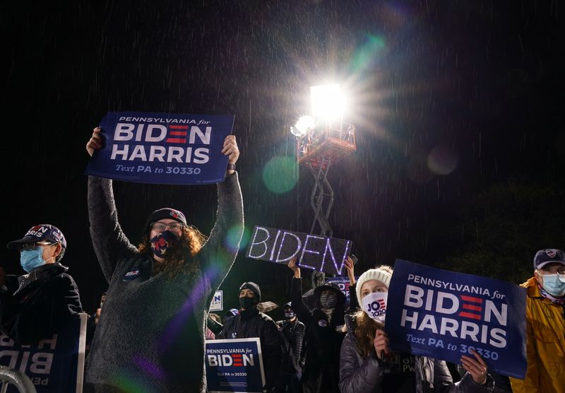 &copy; Reuters. U.S. Democratic presidential candidate Biden campaigns in Philadelphia