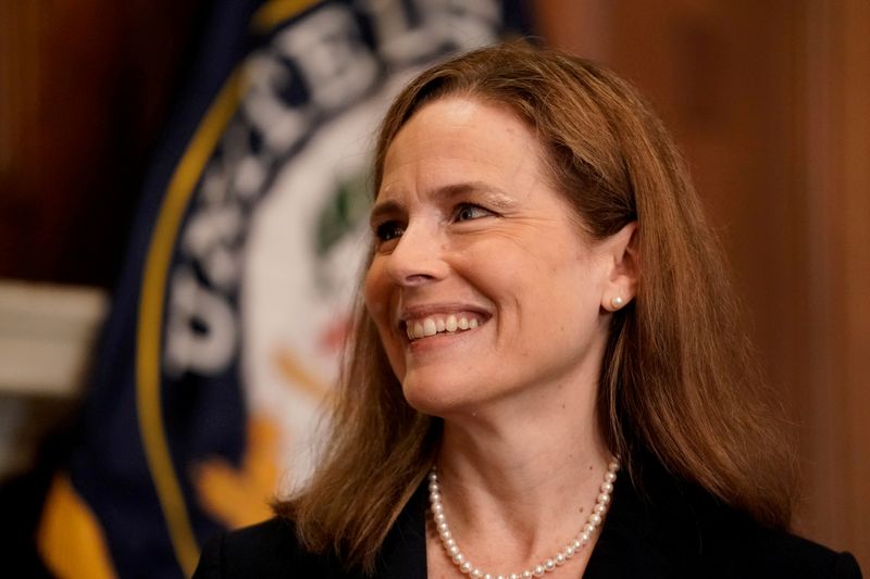 &copy; Reuters. FILE PHOTO: U.S. Senator Barrasso meets with Supreme Court nominee Coney Barrett on Capitol Hill in Washington