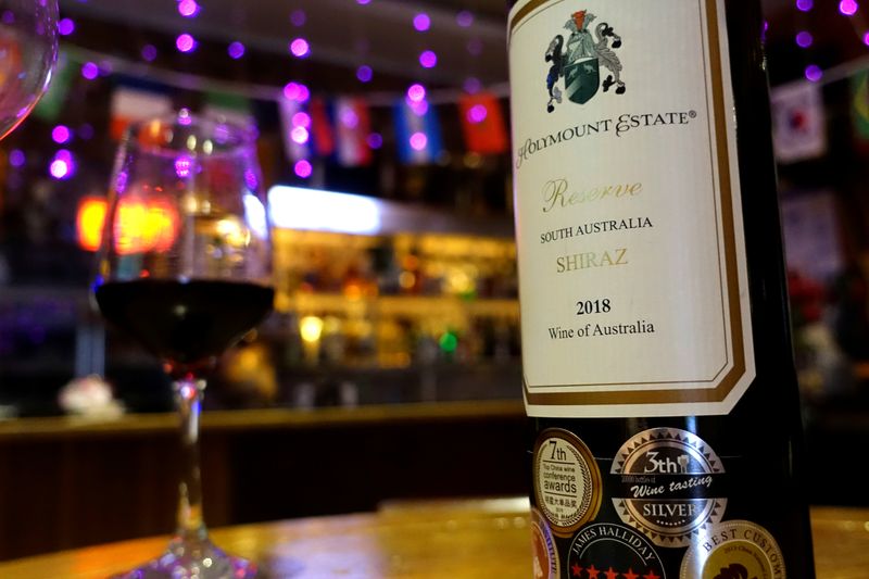 &copy; Reuters. Bottle of Australian wine is pictured at the Ossie Bar and Restaurant, in Beijing