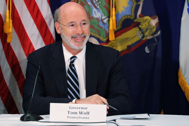 &copy; Reuters. Pennsylvania Governor Tom Wolf takes part in a regional cannabis and vaping summit in New York City, New York