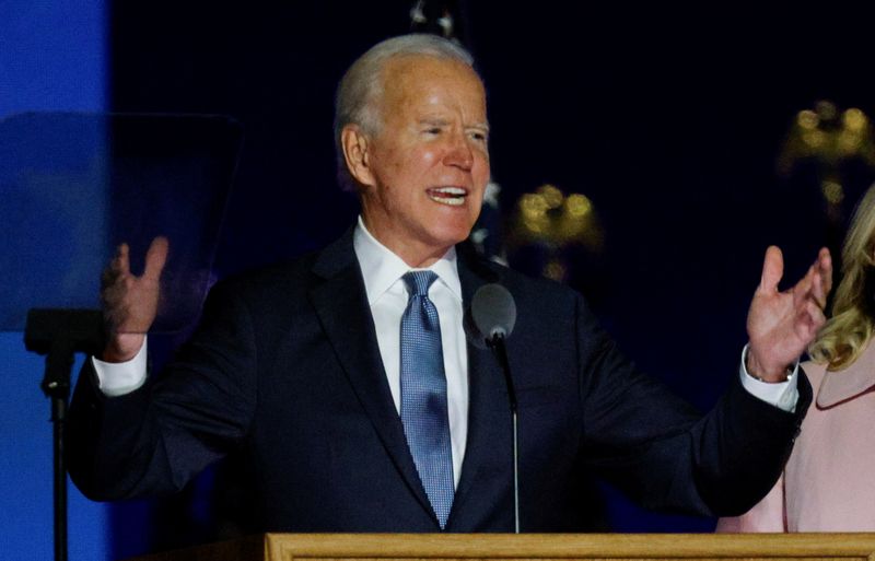 &copy; Reuters. Joe Biden discursa em Wilmington, no Estado norte-americano de Delaware