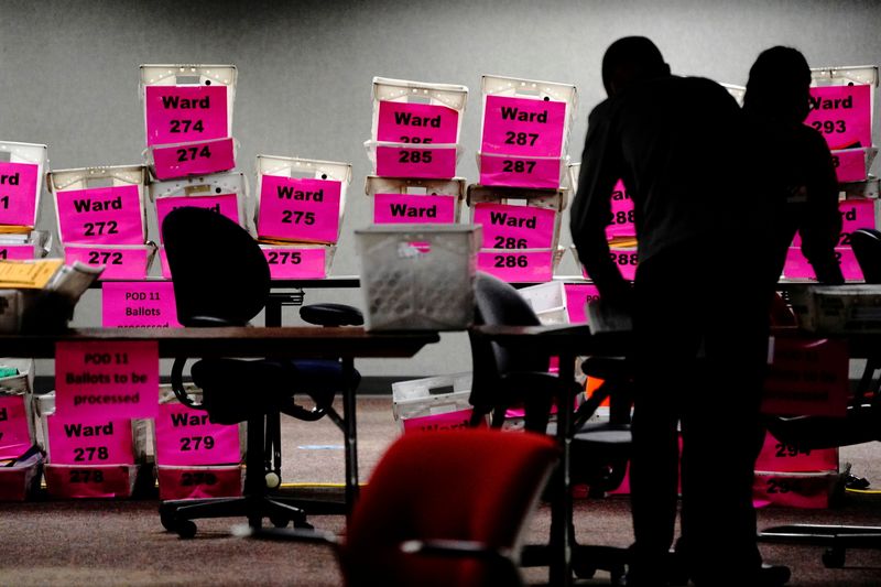 &copy; Reuters. Apuração dos votos da eleição dos Estados Unidos em Milwaukee, no Estado norte-americano de Wisconsin