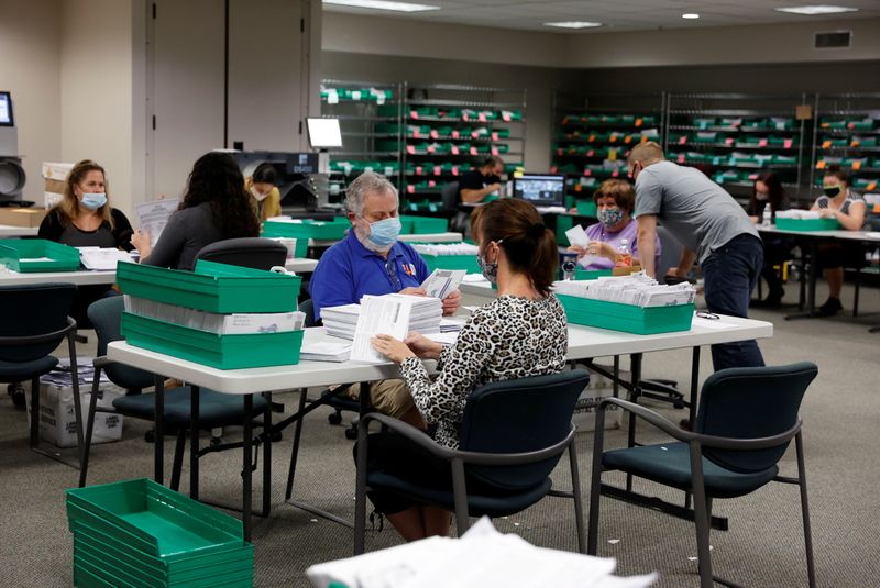 &copy; Reuters. Mail-in ballots are counted in Lehigh County, Pennsylvania