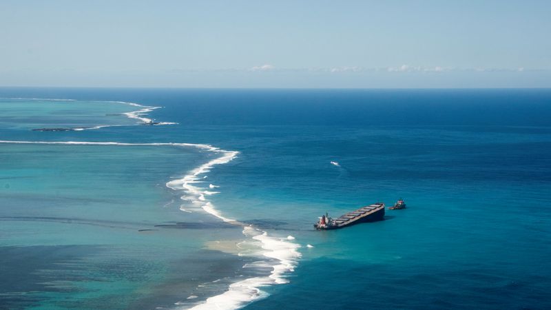 &copy; Reuters. モーリシャス沖の油除去、来年1月にも完了＝長鋪汽船