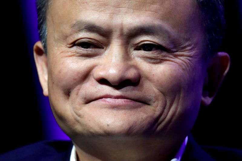 &copy; Reuters. FILE PHOTO: Alibaba Chairman Jack Ma speaks at VivaTech fair in Paris