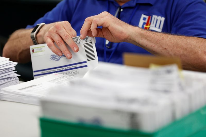 &copy; Reuters. Mail-in ballots are counted in Lehigh County, Pennsylvania