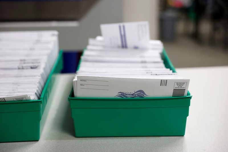 &copy; Reuters. Mail-in ballots are counted in Lehigh County, Pennsylvania