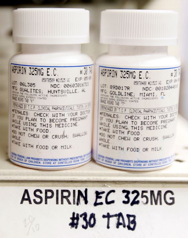 &copy; Reuters. Compresse generiche di aspirina