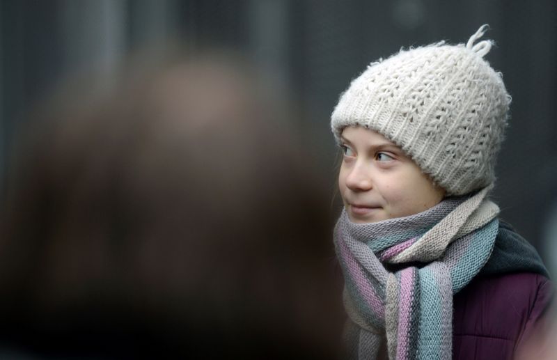 &copy; Reuters. Ativista do clima Greta Thunberg durante protesto no exterior do Conselho Europeu, em Bruxelas