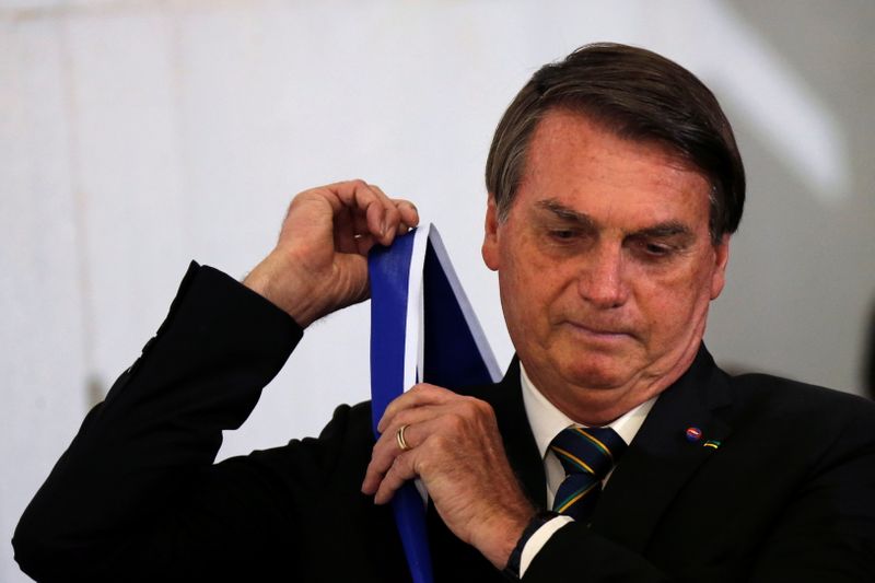 &copy; Reuters. Presidente Jair Bolsonaro durante cerimônia no Palácio Itamaraty, em Brasília