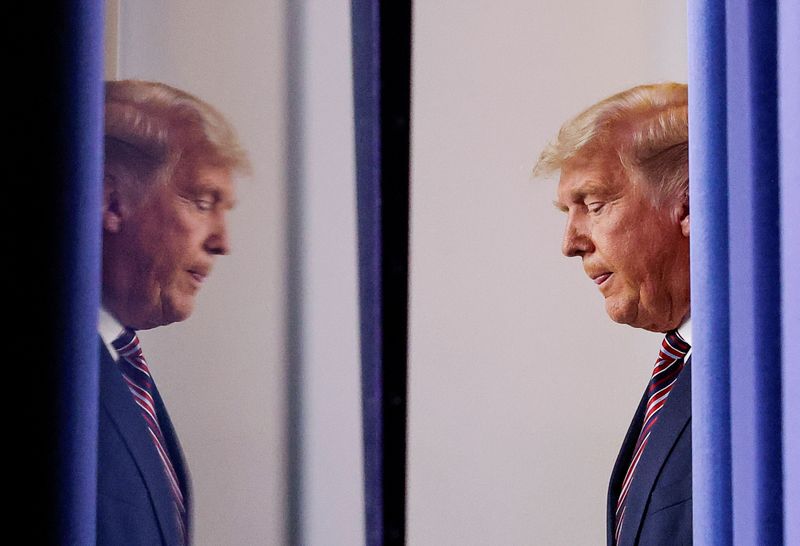 &copy; Reuters. U.S. President Trump speaks to reporters about the 2020 presidential election at the White House in Washington