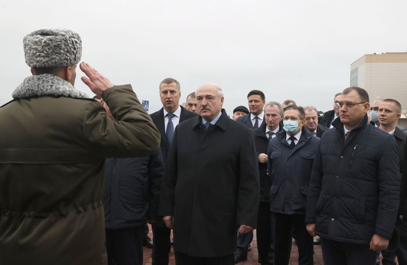 &copy; Reuters. Belarusian President Lukashenko visits a nuclear power plant near Astravets