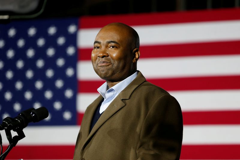 &copy; Reuters. FILE PHOTO: Democratic U.S. Senate candidate Jaime Harrison speaks at a watch party during Election Day in Columbia, South Carolina