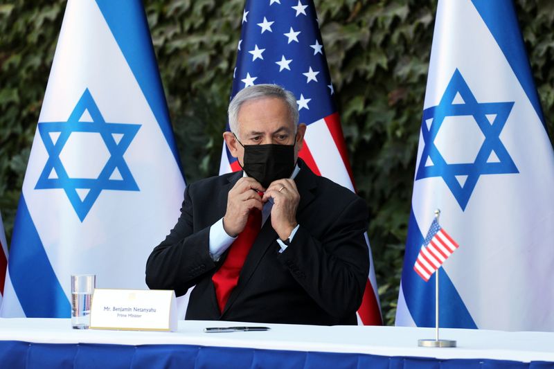 &copy; Reuters. Israeli Prime Minister Netanyahu and U.S. Ambassador to Israel Friedman attend a special ceremony to extend Israel-U.S. scientific cooperation agreement in West Bank and Golan Heights, in Ariel in the Israeli-occupied West Bank