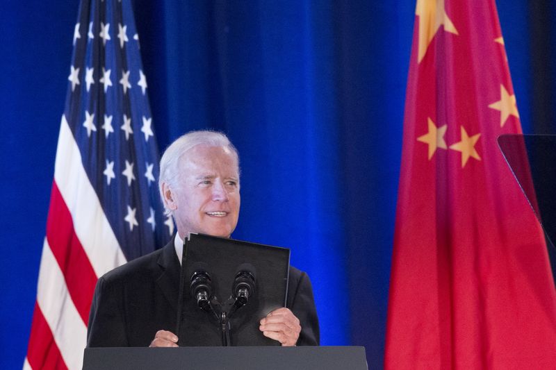 &copy; Reuters. Vice President Joe Biden speaks at the closing session of the US-China Climate Leaders Summit in Los Angeles, California