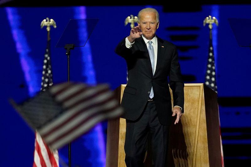 &copy; Reuters. Joe Biden fala a partidários em Wilmington, Delaware