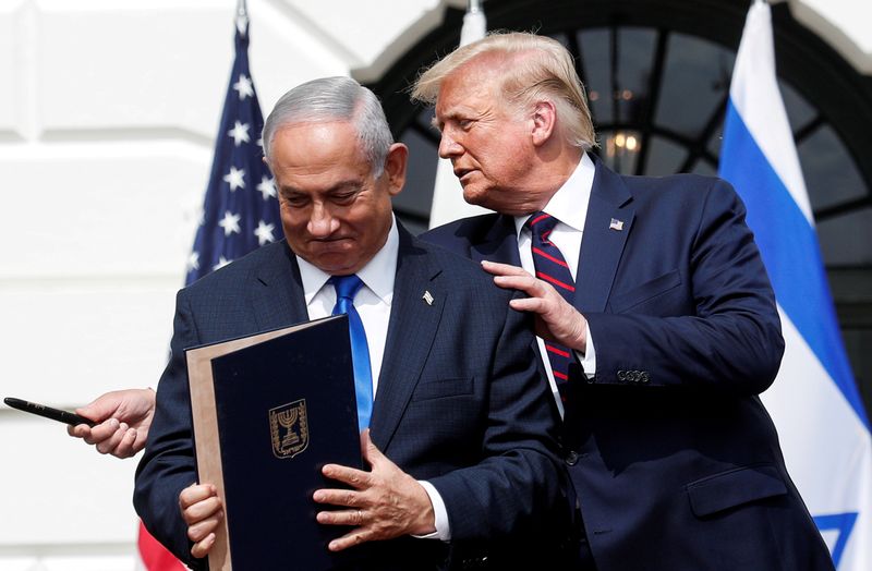 &copy; Reuters. FILE PHOTO: U.S. President Trump hosts leaders for Abraham Accords signing ceremony at the White House in Washington