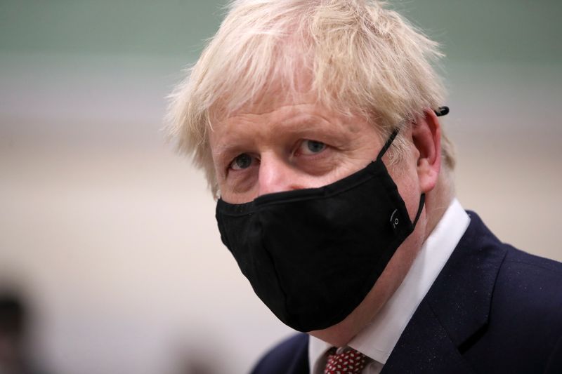 © Reuters. FILE PHOTO: British PM Johnson visits East Midlands