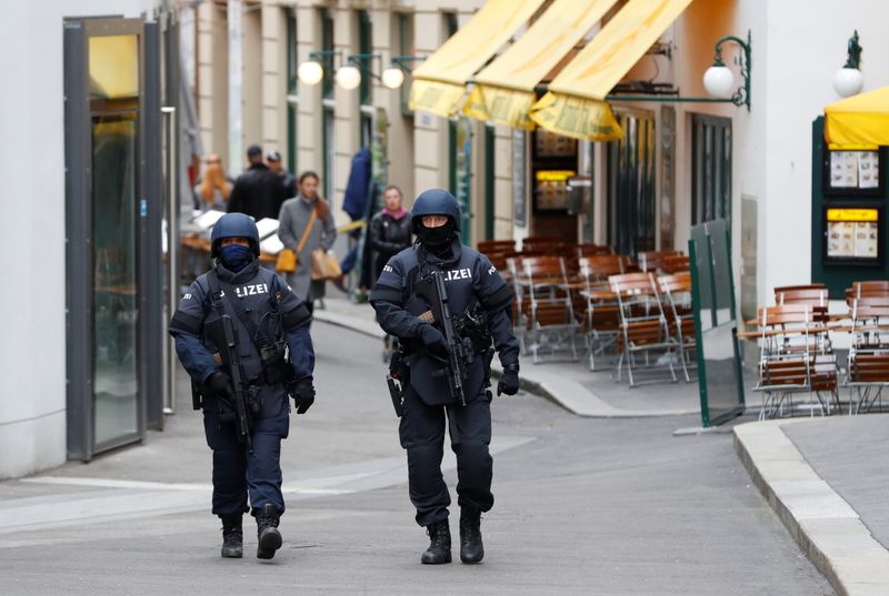 &copy; Reuters. Site of a gun attack in Vienna