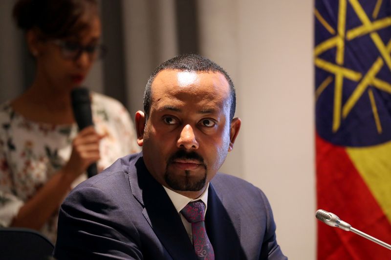 &copy; Reuters. FILE PHOTO: Ethiopia&apos;s PM Ahmed attends signing ceremony with EC President von der Leyen in Addis Ababa